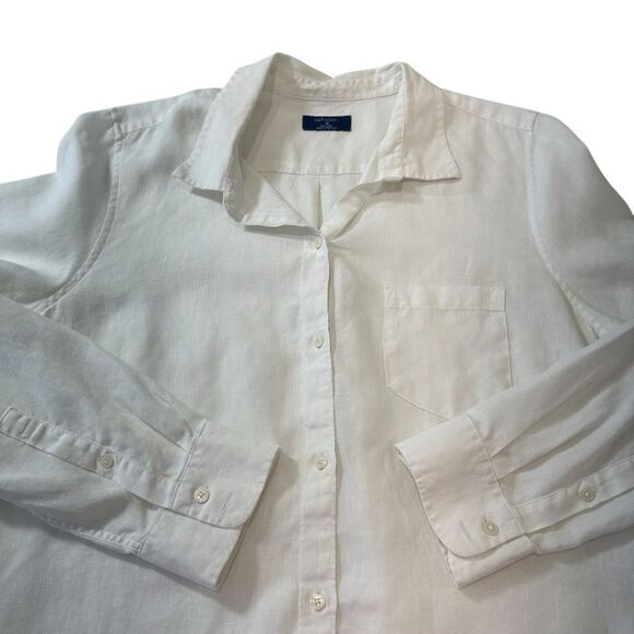 Untuckit Women's Mary Linen Button Front Blouse, 12 - Picture 9 of 9